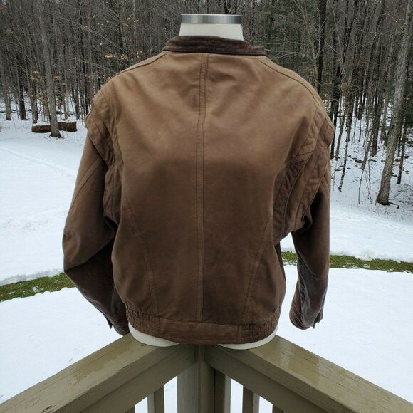 Vintage Wilson Adventure Bound Brown Leather Jacket Coat Bomber Aviator Large L - Picture 7 of 12